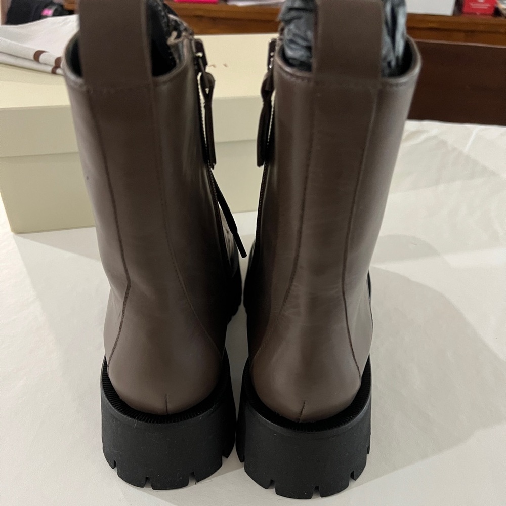 M. Gemi The Benedetta Brown Leather Combat Boots 38.5 Italy 8 US - Picture 6 of 11